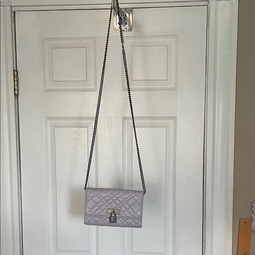 Kurt Geiger Quilted Lilac Crossbody Bag with Gunmetal Chain